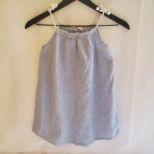 H&M Toddler Dress Gingham Blue and White Strips Size 6-7